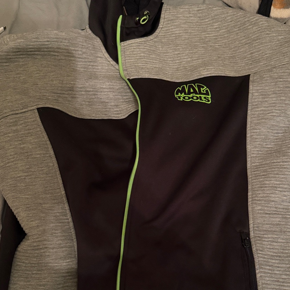 Mac Tools Men’s Lightweight Jacket in Grey and Black with Lime Trim